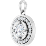 14K White Gold 5/8 CTW Lab-Grown Diamond Halo-Style Charm/Pendant