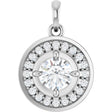 14K White Gold 5/8 CTW Lab-Grown Diamond Halo-Style Charm/Pendant