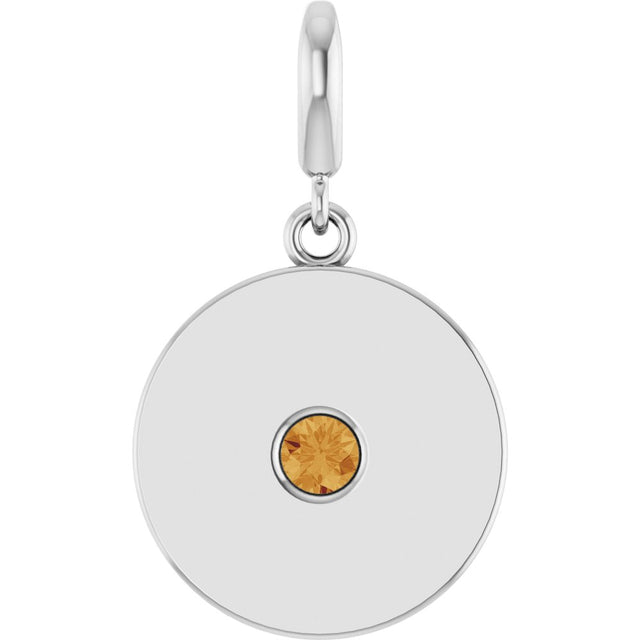 Sterling Silver Natural Citrine Charm/Pendant