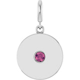 Sterling Silver Natural Pink Tourmaline Charm/Pendant