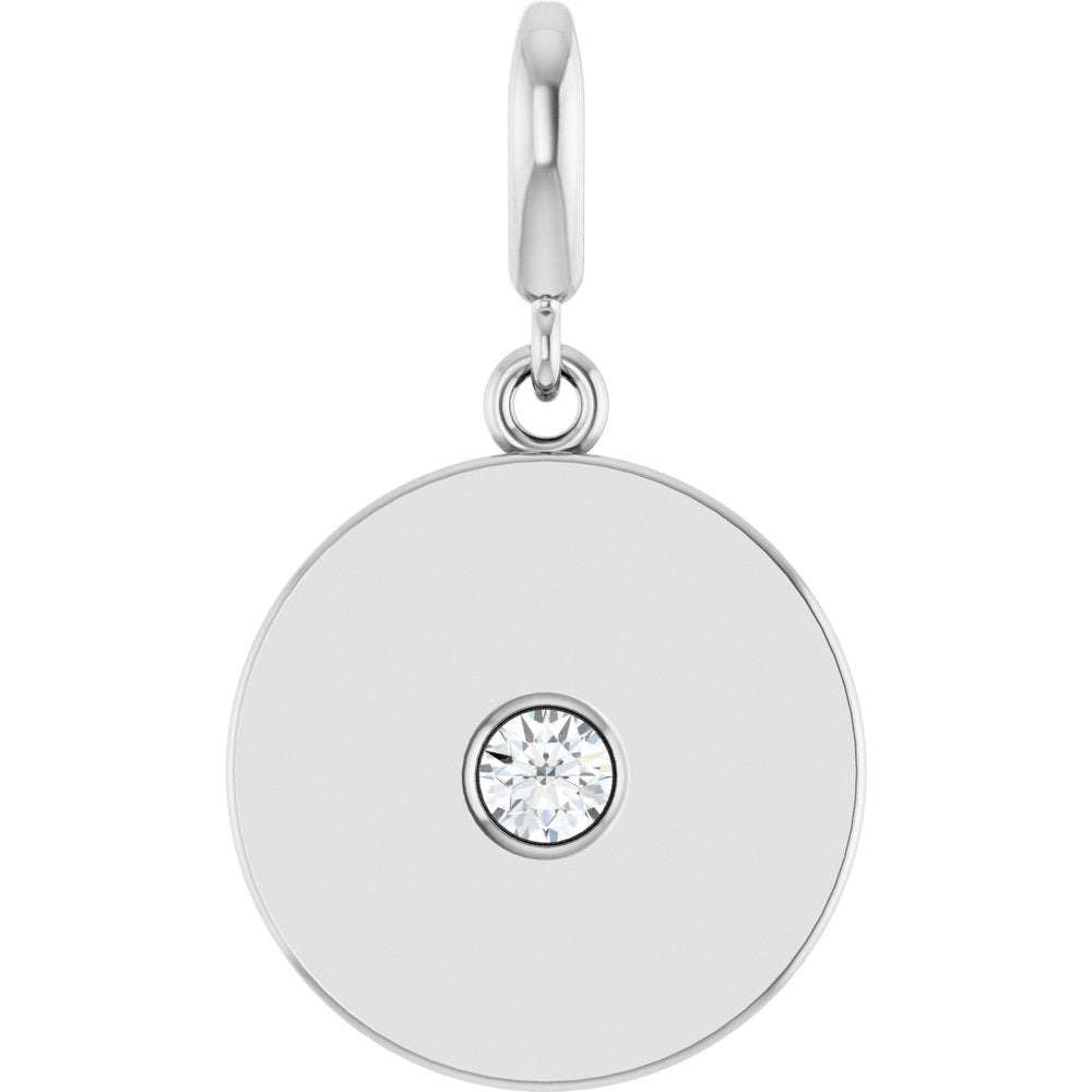 Sterling Silver 1/10 CT Lab-Grown Diamond Charm/Pendant
