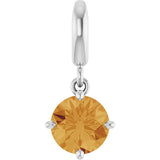 Sterling Silver Natural Citrine Charm/Pendant