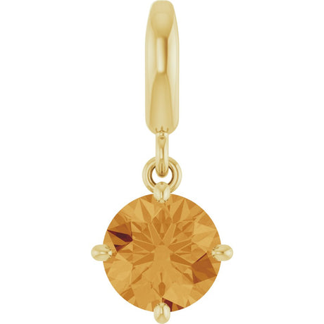 18K Yellow Gold-Plated Sterling Silver Natural Citrine Charm/Pendant