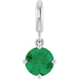 Sterling Silver Lab-Grown Emerald Charm/Pendant