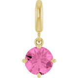 14K Yellow Gold Lab-Grown Pink Sapphire Charm/Pendant
