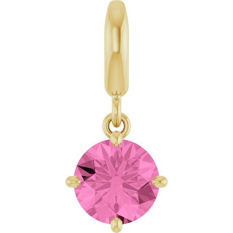 14K Yellow Gold Lab-Grown Pink Sapphire Charm/Pendant