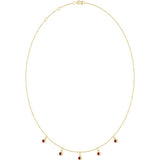 14K Yellow Gold Lab-Grown Ruby 5-Stone Station 16-18" Necklace
