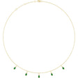 14K Yellow Gold Lab-Grown Emerald 5-Stone Station 16-18" Necklace
