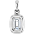14K White Gold 1/3 CT Lab-Grown Diamond Charm/Pendant