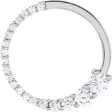 14K White Gold 1/2 CTW Natural Diamond Journey Circle Pendant