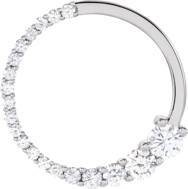 14K White Gold 1/2 CTW Natural Diamond Journey Circle Pendant