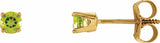 14K Yellow Natural Peridot Youth Earrings