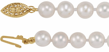 14K Yellow Gold-Filled Cultured White Freshwater Pearl 18" Necklace