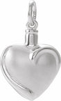10K White Gold Heart Ash Holder Pendant
