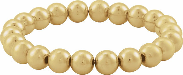 14K Yellow Gold-Filled 8 mm Elastic Bead 6 1/2" Bracelet
