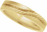 14K Yellow Gold 4 mm Criss Cross Rope Band Size 7