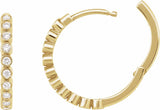 14K Yellow Gold 1/4 CTW Lab-Grown Diamond Hinged Hoop Earrings