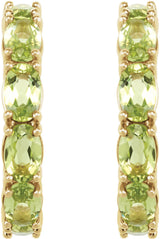 14K Yellow Gold Natural Peridot 18.2 mm Hoop Earrings