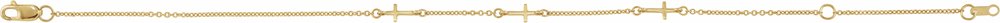 14K Yellow Gold Cross Station 6 1/2-7 1/2" Bracelet
