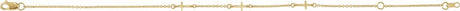 14K Yellow Gold Cross Station 6 1/2-7 1/2" Bracelet