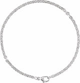 Sterling Silver 2.44 mm Diamond-Cut Cable 7" Chain