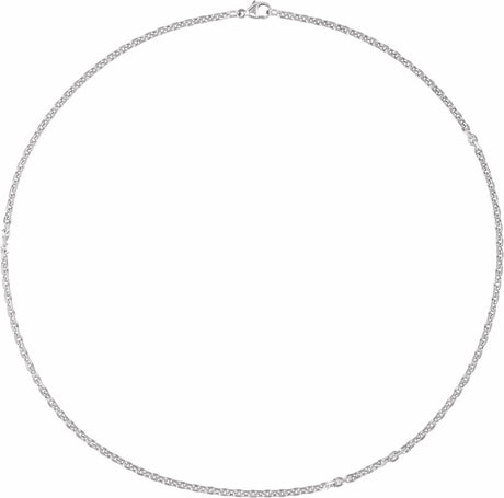 Sterling Silver 2.44 mm Diamond-Cut Cable 24" Chain