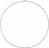 Sterling Silver 2.44 mm Diamond-Cut Cable 18" Chain