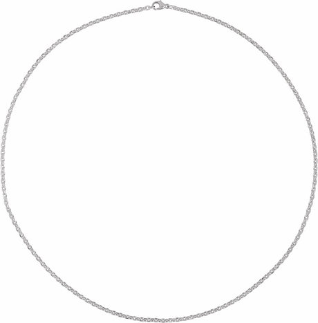 Sterling Silver 2.44 mm Diamond-Cut Cable 20" Chain