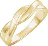 14K Yellow Gold Twisted Band Size 7