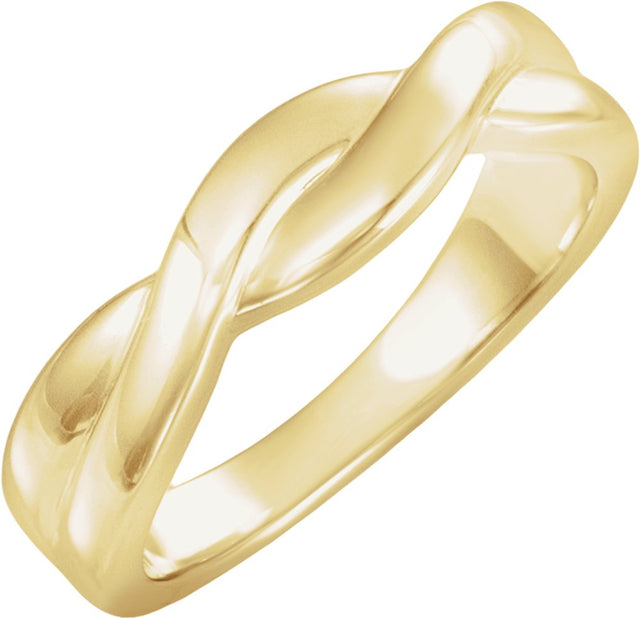 14K Yellow Gold Twisted Band Size 7