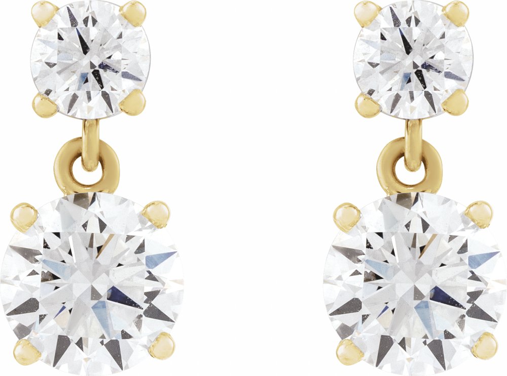14K Yellow Gold 2 CTW Lab-Grown Diamond Two-Stone Earrings