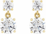 14K Yellow Gold 2 CTW Lab-Grown Diamond Two-Stone Earrings
