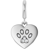 Sterling Silver .02 CTW Lab-Grown Diamond Paw Print Heart Charm/Pendant