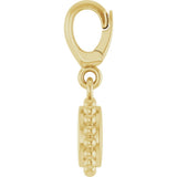18K Yellow Gold-Plated Sterling Silver Engravable Beaded Disc Charm/Pendant