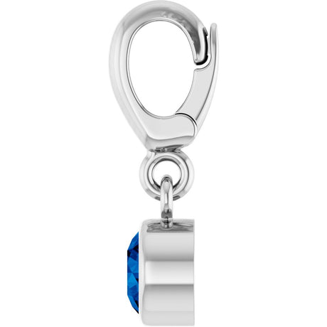 Sterling Silver Lab-Grown Blue Sapphire Charm/Pendant