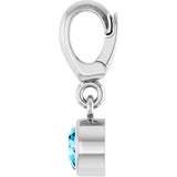 Sterling Silver Natural Aquamarine Charm/Pendant