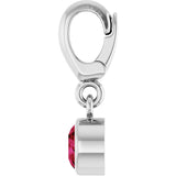 Sterling Silver Lab-Grown Ruby Charm/Pendant