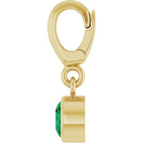14K Yellow Gold Lab-Grown Emerald Charm/Pendant