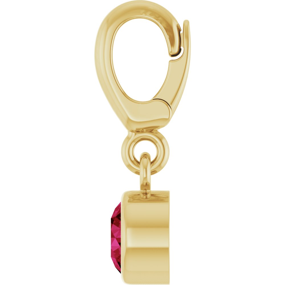 14K Yellow Gold Lab-Grown Ruby Charm/Pendant