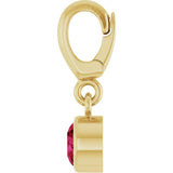 14K Yellow Gold Lab-Grown Ruby Charm/Pendant