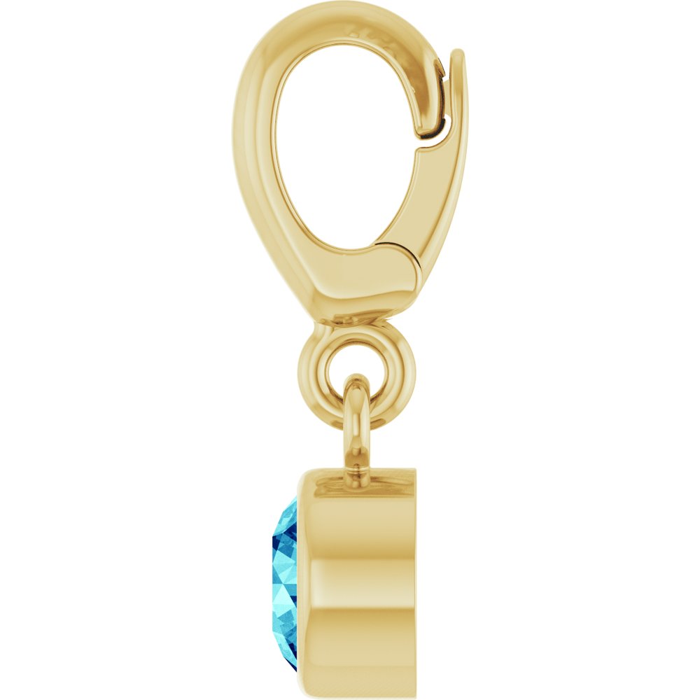 14K Yellow Gold Natural Blue Zircon Charm/Pendant