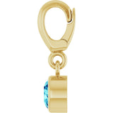 14K Yellow Gold Natural Blue Zircon Charm/Pendant