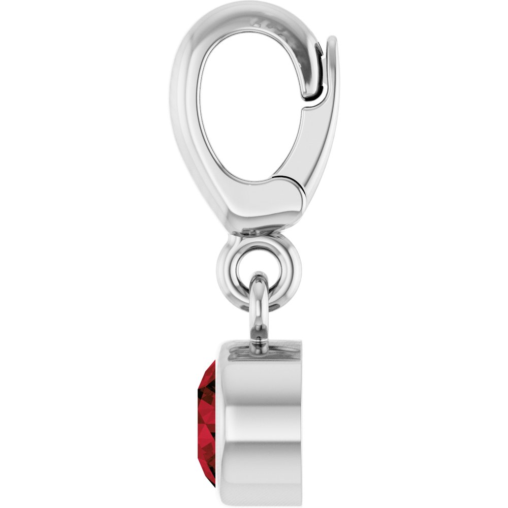 Sterling Silver Natural Mozambique Garnet Charm/Pendant