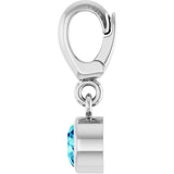 Sterling Silver Natural Blue Zircon Charm/Pendant