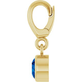14K Yellow Gold Lab-Grown Blue Sapphire Charm/Pendant