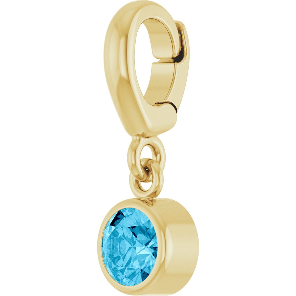 14K Yellow Gold Natural Aquamarine Charm/Pendant
