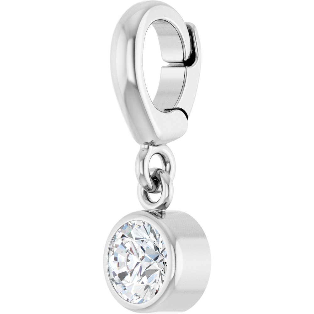 Sterling Silver 1/4 CT Lab-Grown Diamond Charm/Pendant