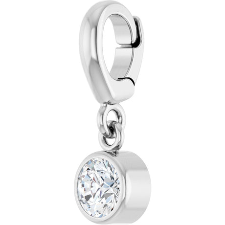 Sterling Silver 1/4 CT Lab-Grown Diamond Charm/Pendant