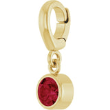 14K Yellow Gold Lab-Grown Ruby Charm/Pendant