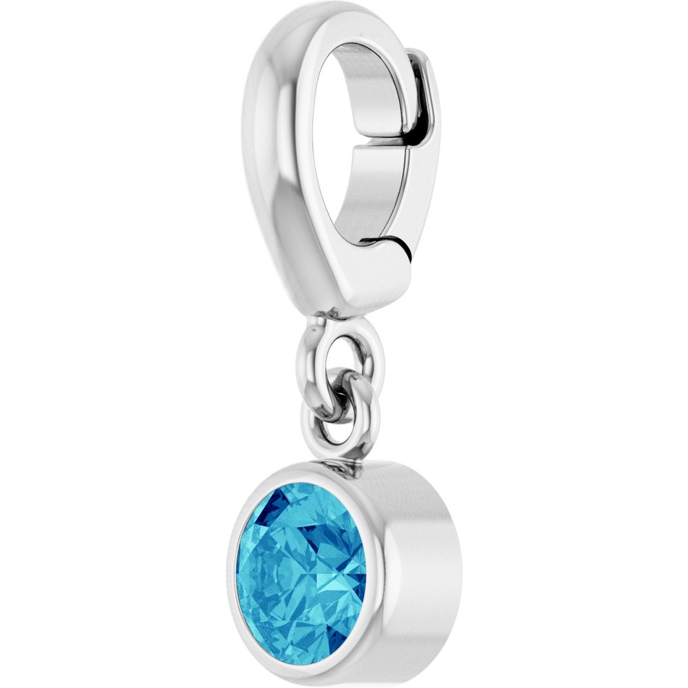 Sterling Silver Natural Blue Zircon Charm/Pendant